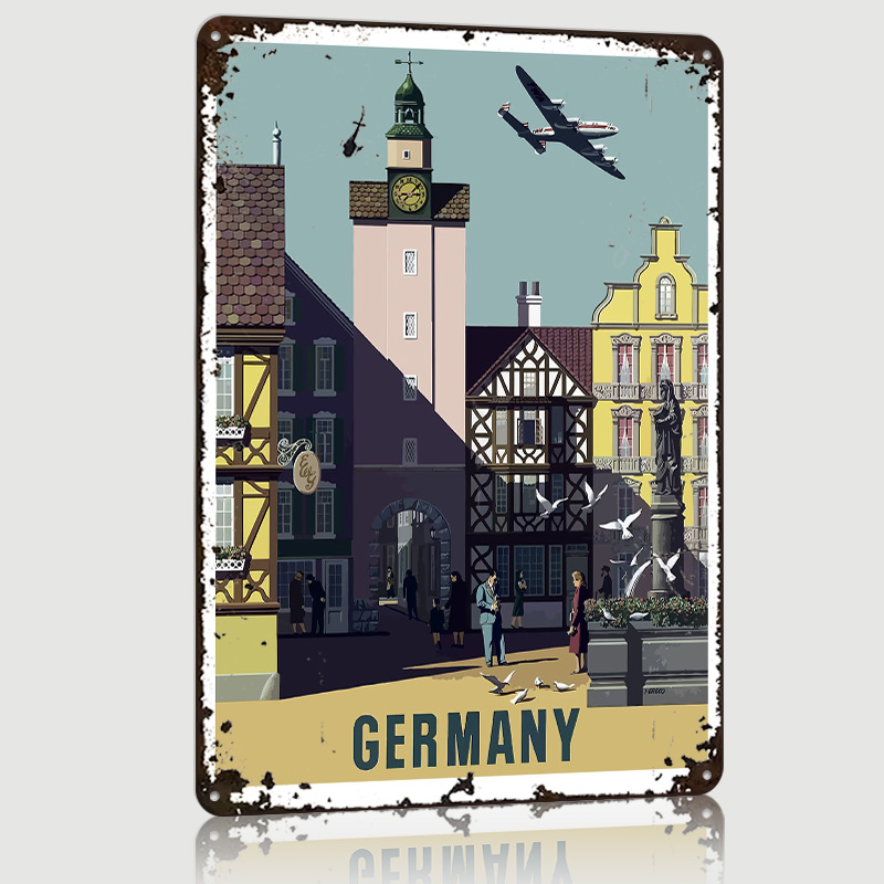 Gaming Accessories Germany - Póster de Alemania, Letreros Metálicos Vintage