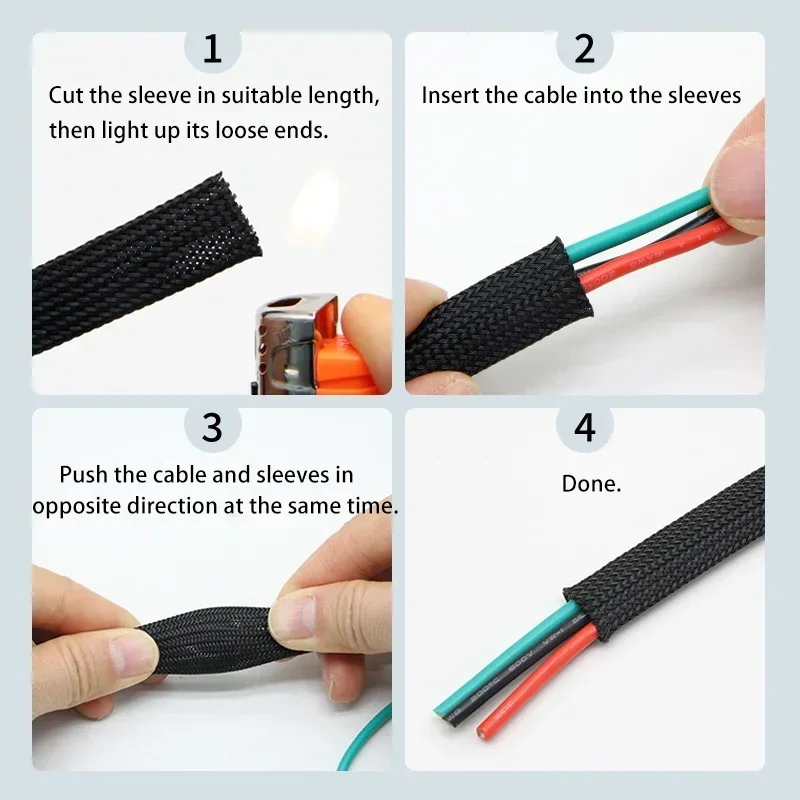 Mangas trenzadas de PET con cr - Cable Sleeve Braided reseña y precio