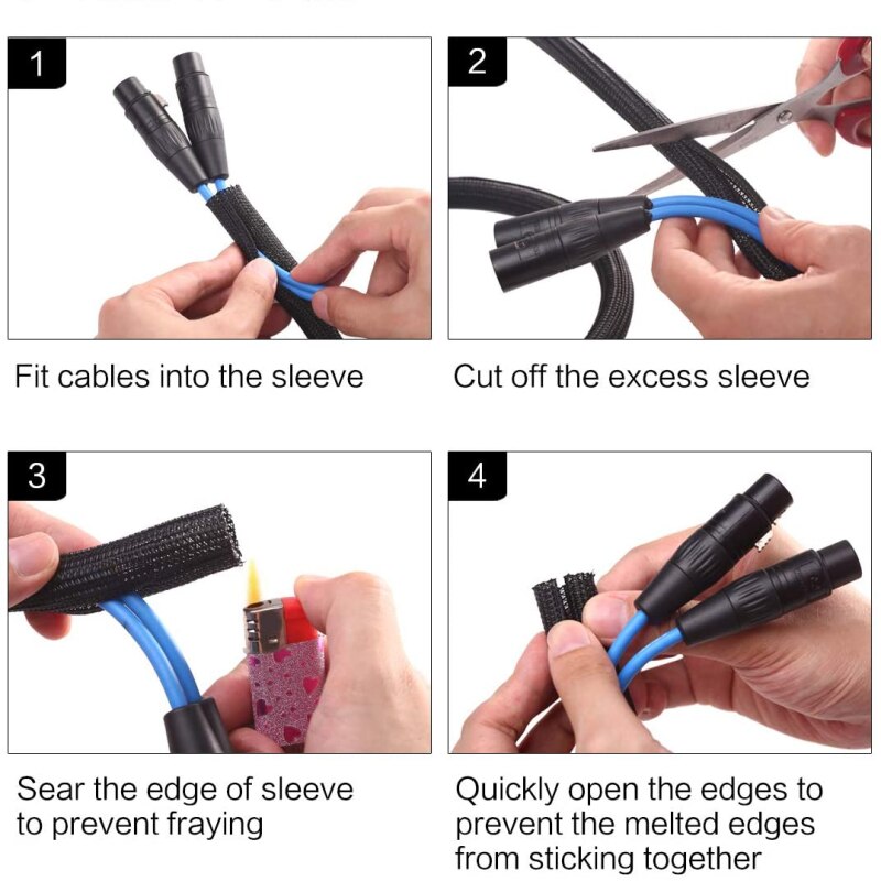 Funda trenzada aislada negra d - Cable Sleeve Braided reseña y precio